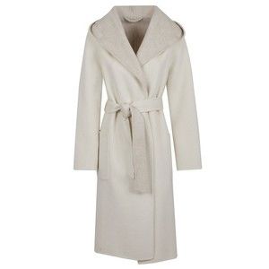 Parosh Reversible Knee-Length Wool Coat With Hood And Matching Belt - NWT